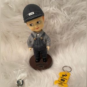 Vintage Buddy Lee Bobblehead, Lee Dungarees Jeans, Work overalls and hat
